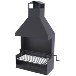 Barbecue argentin bois et charbon - fm calefaccion - 80 cm - grille suspendue � manivelle - grille inox ...