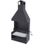 Barbecue argentin bois et charbon - fm calefaccion - grille suspendue � manivelle - 60 cm - grille inox ...