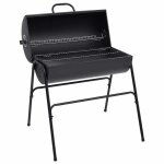 Barbecue � baril au charbon de bois - vidaxl - noir - acier - 80x95x90 cm - surface de cuisson 72x355 ...