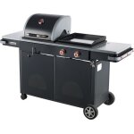 Plancha gaz et barbecue charbon bi?energy l - brasero by favex ? 2 x 36 kw ? plaque inox ? r�glage charbon ...