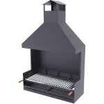 Barbecue bois et charbon - fm calefaccion - 100 cm - � poser ou encastrer - grille inox r�glable