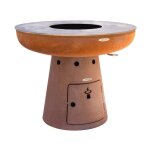 Barbecue brasero en acier nero 102 x 68 cm (dxh) orange