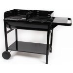 Barbecue  charbon - jumbo - noir - 2 grilles - 85, 5 x 47, 5 cm - 20 personnes