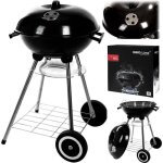Barbecue au charbon de bois mirpol sur pied pour jardinpique - niquef�tecamping - noir