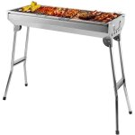 Barbecue  charbon de bois portable en acier inoxydable - pour 5 - 10 personnes - 73 * 33. 5 * 70cm