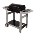 Barbecue au charbon avec grille de maintien au chaud noir 121x56x98 cm