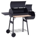 Barbecue � charbon fumoir bbq grill smoker sur pied avec couvercle roulettes thermom�tre