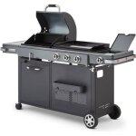 Barbecue � charbon + plancha � gaz bi energy gun metal brasero favex 110 cm noir