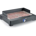 Barbecue �lectrique 2200w de table - grille inox et pare - vent amovible - bac � eau pour int�rieur / ...