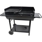 Barbecue forme demi tonneau - purechef - charbon - acier - noir - 10 personnes