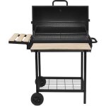 Barbecue fumoir kentucky au charbon de bois - sur chariot - 2 fonctions - thermom�tre