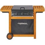Barbecue  gaz adelaide 3 woody dualgas - campingaz - 3 brleurs - puissance de 14 kw - grilles en acier ...