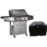Barbecue gaz bingo 4 - 4 brleurs dont 1 latral - 14kw + housse protection - argent
