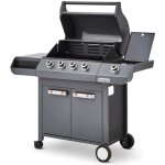 Barbecue gaz emma 4 + 1 side ? brasero by favex ? 4 br�leurs 126 kw ? br�leur lat�ral ? flexigrill avec ...