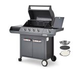Barbecue gaz emma 4 + 1 side gun metal ? brasero by favex - 151 kw ? grille 64 x 415 cm ? flexigrill ...