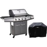 Barbecue gaz avec led bingo 5 - 5 brleurs dont 1 latral - 15. 2kw + housse protection - argent