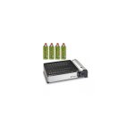 Barbecue  gaz 1900w grille anti adhesive + 4 cartouches gaz camping kemper