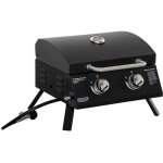 Outsunny - barbecue à gaz - acier - 55x46. 5x41cm - noir Outsunny - barbecue à gaz - acier - 55x46. 5x41cm - noir