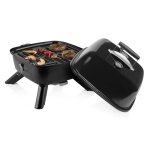 Barbecue hybride princess 112256 - 2 en 1 lectrique ou au charbon - couvercle fourni