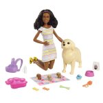Barbie famille coffret naissance des chiots avec poupée brune 1 chie Barbie famille coffret naissance des chiots avec poupée brune 1 chie