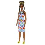 Barbie fashionistas210 avec bun et robe crochet dos nu - poupe mannequin - barbie - hjt07 - poupee ...