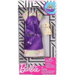 Barbie - habit poupee mannequin - robe chiens avec petit chien beige - vetement - tenue - accessoire