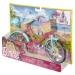 Barbie mobilier bicyclette pour poupe - mattel - dvx55 - rose - bleu - argent
