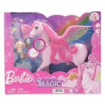 Barbie - pegase rose sons et lumiere ailes multicolores 10 accessoires - cheval magique - set jouet fille ...