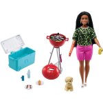Barbie playset barbecue avec grille avec mini poupe chiot et accessoires jouet pour enfants 3 + ans ...