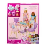 Pour barbie ma premiere poupee - coffret repas gouter patisserie - avec table chariot chaises ours accessoires ...