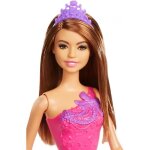 Barbie princesse de poupe avec des cheveux bruns et la robe en rose fuchsia et violet poupe figurine ...