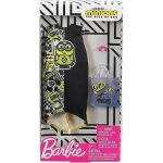 Barbie - robe minions jaune et noir + sac a main transparent + bague rose habit poupee mannequin - vetement ...