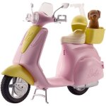 Barbie - scooter rose et petit chien pour poupe - fille - a partir de 3 ans