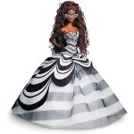 Barbie signature 65�me anniversaire poup�e de collection avec cheveux bruns tress�s robe noir et blanc ...