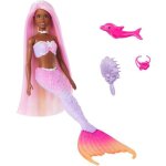 Poupe sirne - barbie - abrooklyna - cheveux roses - effet changeant de couleur - accessoires inclus ...