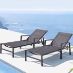 Bari - lot de 2 transats gris fonc�