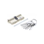 Barillet de serrure - laiton - 70 mm - 5 cls - double entre - 2 points de verrouillage