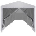 Barnum blanc - lemon�tente de r�ception pliant / tonnelle de f�te - anti - uv - avec 10 parois en maille ...