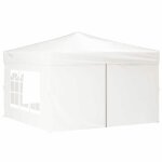 Barnum blanc - lemon�tente de r�ception pliant / tonnelle de f�te - anti - uv - avec parois blanc 3x3 ...