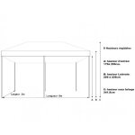 Barnum pliant - xptent - 3x6 structure aluminium 45mm toit 380g - m� vert qualit� pro
