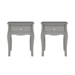 Baroque table de nuit 2 pcs. avec 1 tiroir gris.