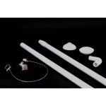 Barre d angle de baignoire cable de fixation metal plafond - blanc - tendance Barre d angle de baignoire cable de fixation metal plafond - blanc - tendance