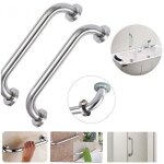 Barre dappui de douche - pzcc - lot de 2 - acier inoxydable - 20 cm - antid�rapante - installation facile ...