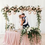 Barre de d�coration de table dor�e arche de table r�glable 120 � 260 cm avec pinces pour mariage anniversaire ...