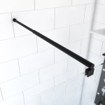 Barre de fixation extensible 70 - 100cm noir mat pour douche a litalienne - fixation murale