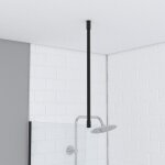 Barre de fixation plafond pour douche a litalienne laque noir mat - 60cm recoupable