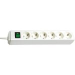 Barre multiprise brennenstuhl eco line 6 prises avec interrupteur et adaptateur cble 3m - blanc