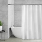 Barre de rideau de douche réglable en continu chromé 105 - 180 cm anneaux de douche inclus Barre de rideau de douche réglable en continu chromé 105 - 180 cm anneaux de douche inclus