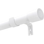 Barre de rideau t�lescopique - estampille - blanc - 84 - 185 cm - �25 mm - support mural - finition lisse ...