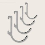 Barre de suspension autocollante pour ustensiles de cuisine - support de 4 crochets suppl�mentaires gris ...
